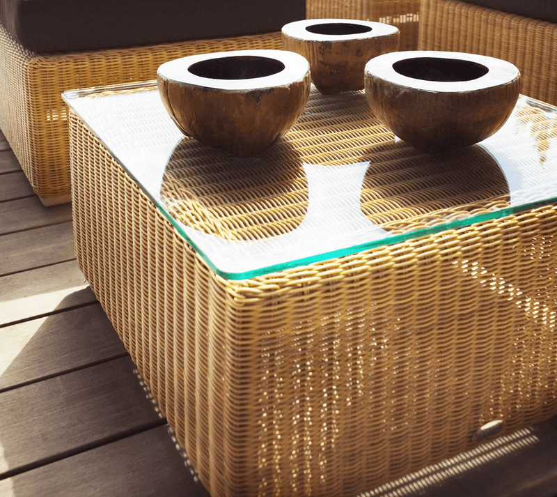 Chester Footstool/Coffee Table - Cane Line - Outdoor Furniture - Natural - No Cushion - HORNE