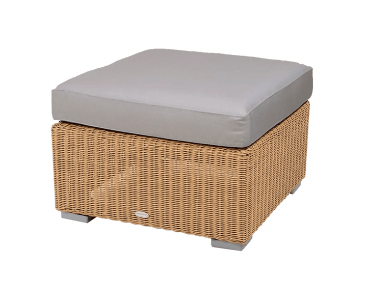 Chester Footstool/Coffee Table - Cane Line - Outdoor Furniture - Natural - Taupe Natté Cushion - HORNE
