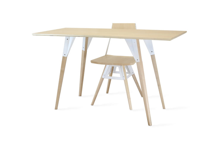 Clarke No Drawer Thin Rectangle Desk - Maple - Tronk - Tables + Desks - White - HORNE