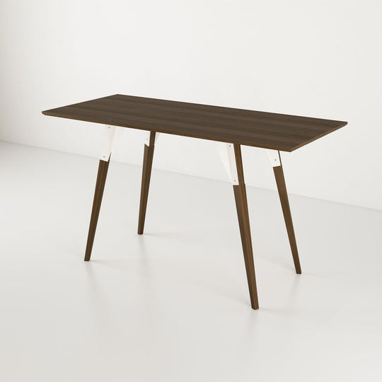 Clarke No Drawer Thin Rectangle Desk - Walnut - Tronk - Tables + Desks - White - HORNE