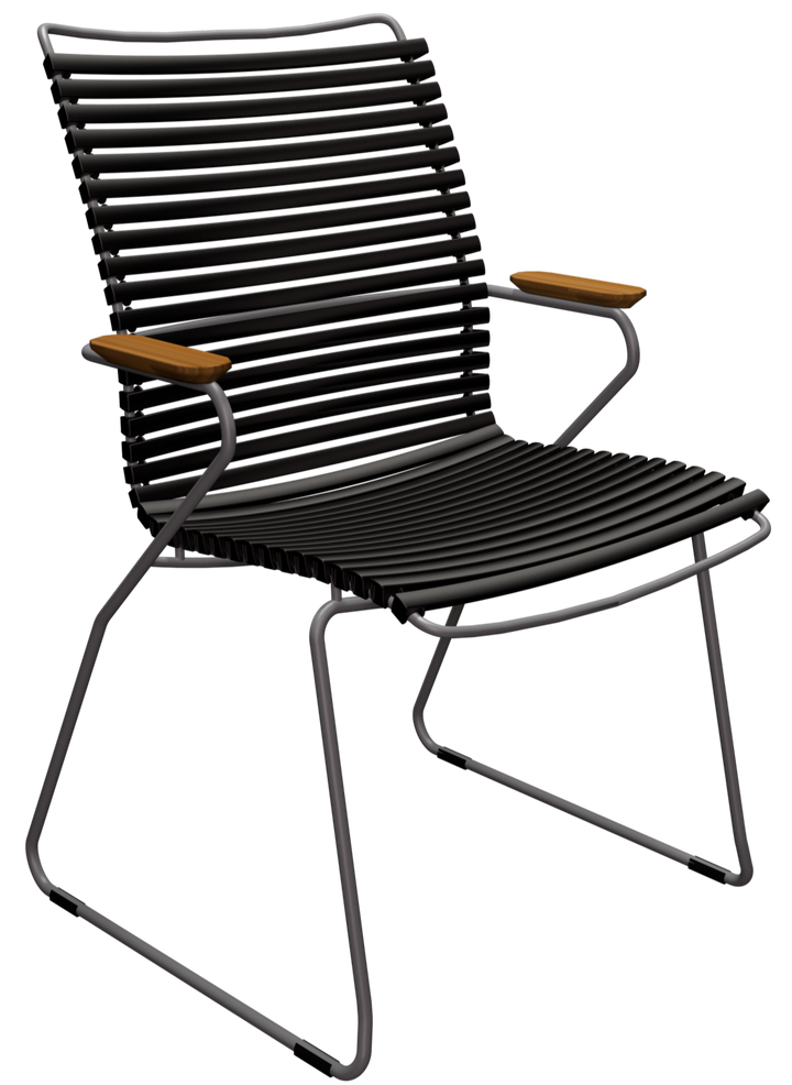 CLICK Outdoor Dining Chair w/Armrests - Tall Back - HOUE - Outdoor Furniture - Black - HORNE