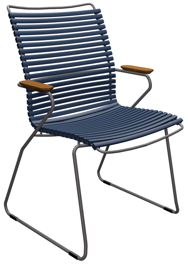 CLICK Outdoor Dining Chair w/Armrests - Tall Back - HOUE - Outdoor Furniture - Dark Blue - HORNE