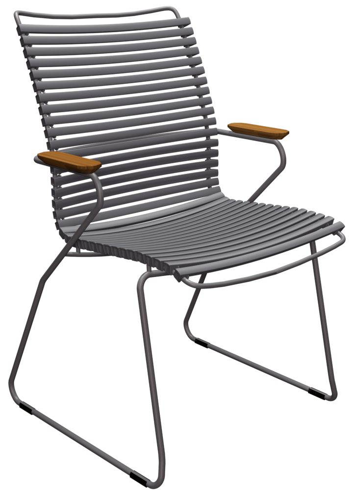 CLICK Outdoor Dining Chair w/Armrests - Tall Back - HOUE - Outdoor Furniture - Dark Grey - HORNE
