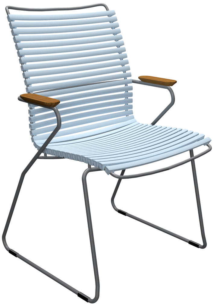 CLICK Outdoor Dining Chair w/Armrests - Tall Back - HOUE - Outdoor Furniture - Dusty Light Blue - HORNE