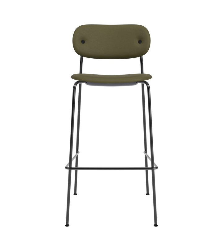 Co Bar Chair - Fully Upholstered - Audo Copenhagen - Chairs - Black Frame/ Sierra Leather 0441 (Army) - HORNE