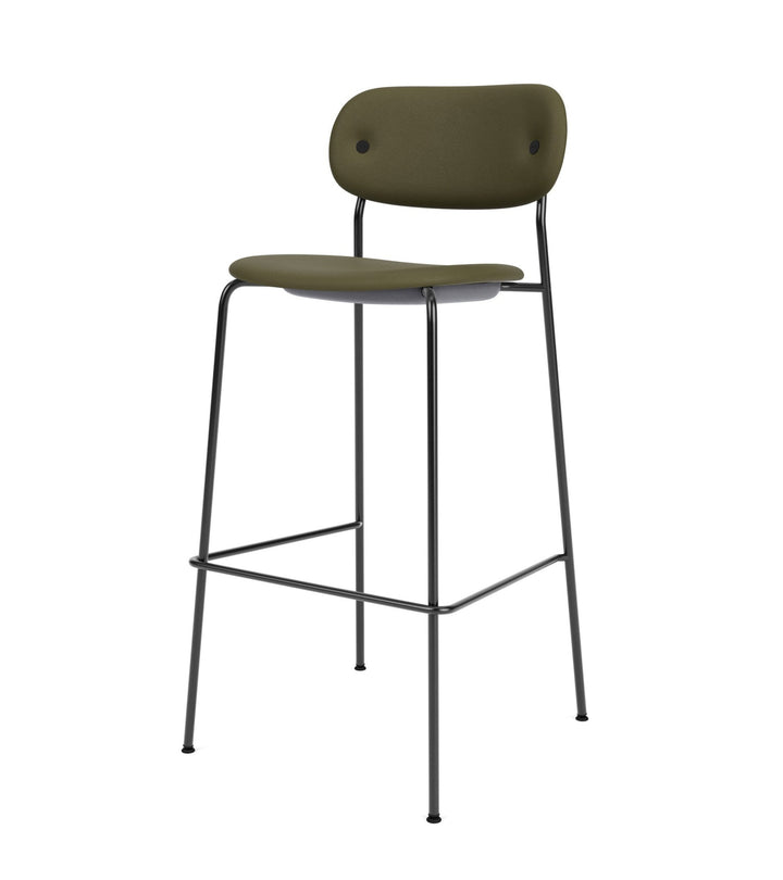 Co Bar Chair - Fully Upholstered - Audo Copenhagen - Chairs - Black Frame/ Sierra Leather 0441 (Army) - HORNE