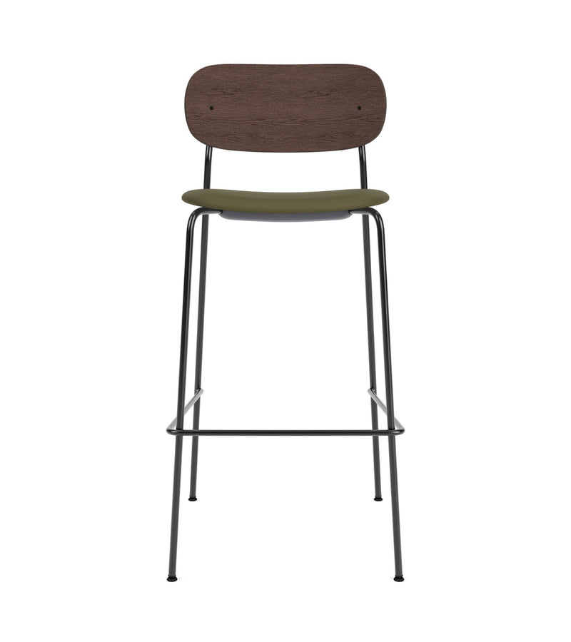 Co Bar Chair - Upholstered Seat - Audo Copenhagen - Chairs - Black Frame/ Natural Oak Back/ Audo Boucle 02 (Beige) - HORNE