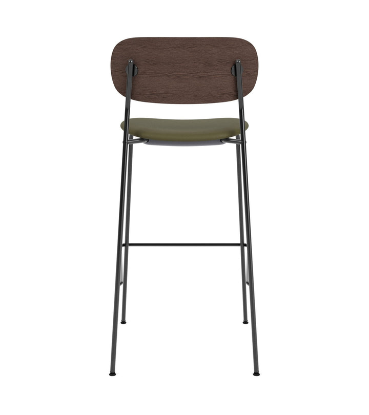 Co Bar Chair - Upholstered Seat - Audo Copenhagen - Chairs - Black Frame/ Dark Stained Oak/ Sierra Leather 0441 (Army) - HORNE