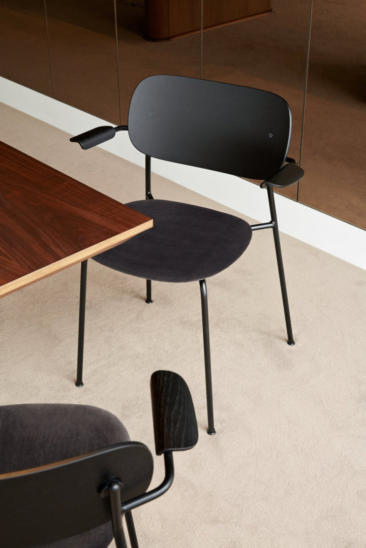 Co Chair - w/ Armrest - Audo Copenhagen - Chairs - Chrome / Dark Stained Oak - HORNE