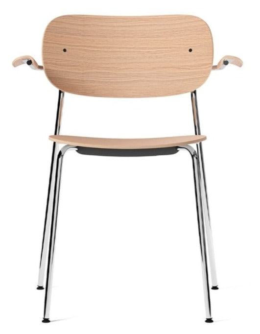 Co Chair - w/ Armrest - Audo Copenhagen - Chairs - Chrome / Natural Oak - HORNE