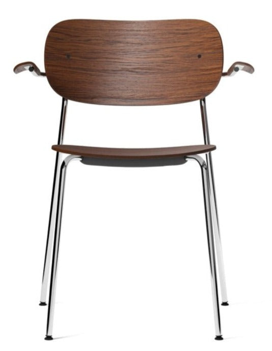 Co Chair - w/ Armrest - Audo Copenhagen - Chairs - Chrome / Dark Stained Oak - HORNE