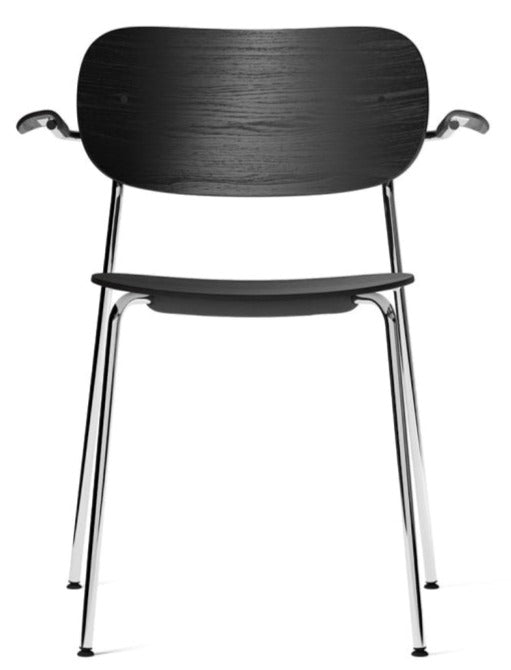 Co Chair - w/ Armrest - Audo Copenhagen - Chairs - Chrome / Black Oak - HORNE