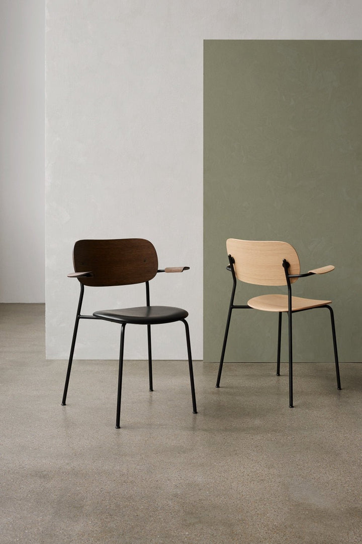 Co Chair - w/ Armrest - Audo Copenhagen - Chairs - Chrome / Dark Stained Oak - HORNE