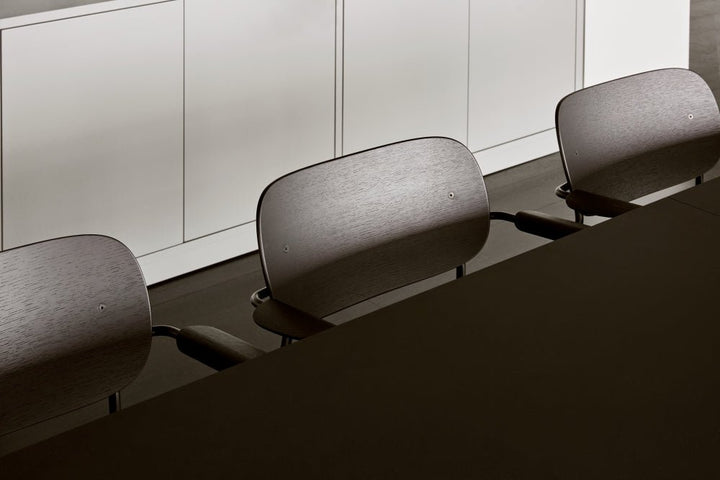 Co Chair - w/ Armrest - Audo Copenhagen - Chairs - Chrome / Dark Stained Oak - HORNE
