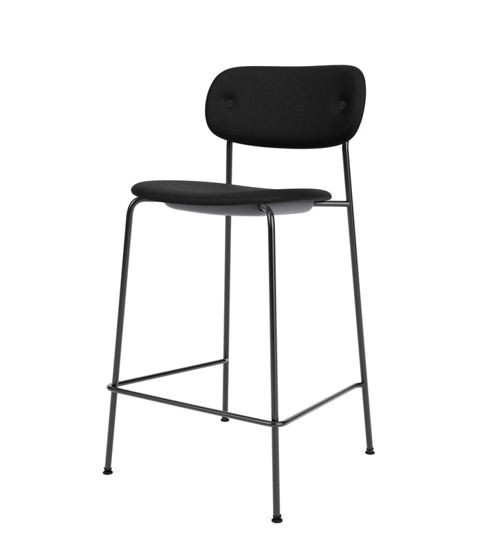 Co Counter Chair - Fully Upholstered - Audo Copenhagen - Chairs - Black Steel/ Sierra Leather 1001 (Black) - HORNE