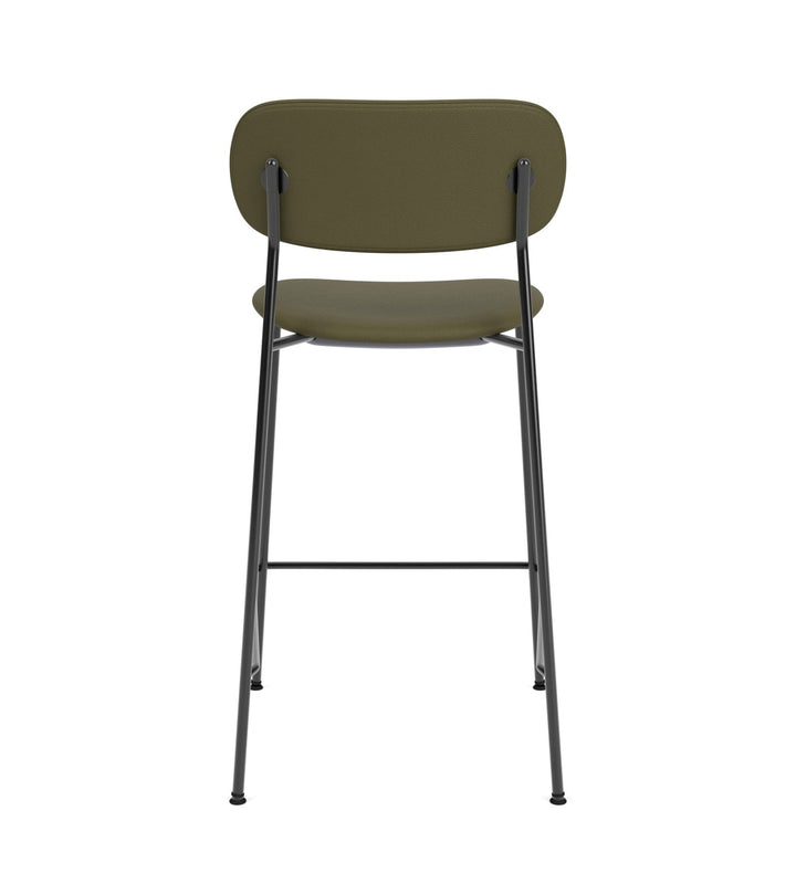 Co Counter Chair - Fully Upholstered - Audo Copenhagen - Chairs - Black Steel/ Sierra Leather 0441 (Army) - HORNE