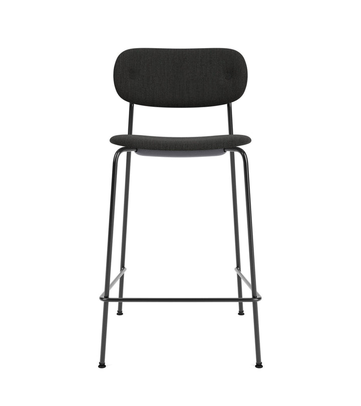 Co Counter Chair - Fully Upholstered - Audo Copenhagen - Chairs - Black Steel/ Re - wool 0198 (Black) - HORNE
