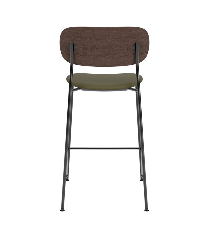 Co Counter Chair - Upholstered Seat - Audo Copenhagen - Chairs - Dark Stained Oak/ Sierra Leather 0441 (Army) - HORNE