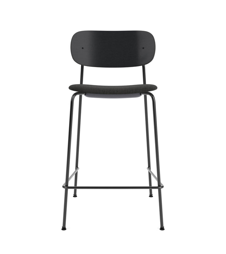 Co Counter Chair - Upholstered Seat - Audo Copenhagen - Chairs - Black Oak/ Re - wool 0198 (Black) - HORNE