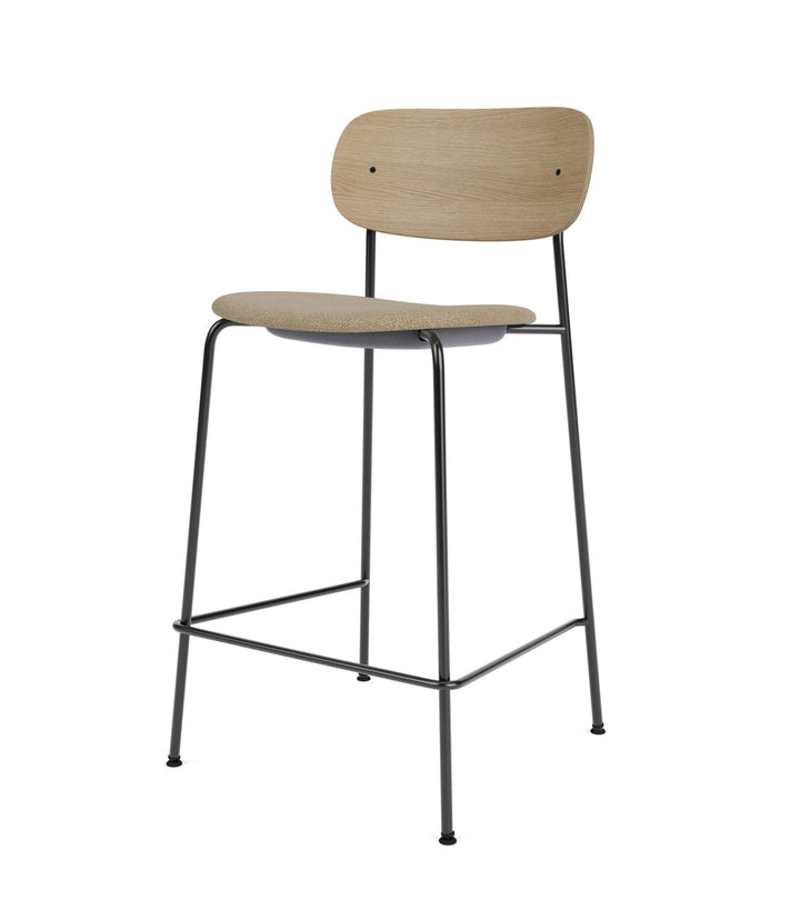 Co Counter Chair - Upholstered Seat - Audo Copenhagen - Chairs - Natural Oak/ Audo Boucle 02 (Beige) - HORNE