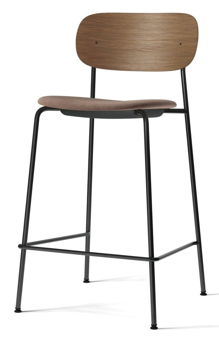 Co Counter Chair - Upholstered Seat - Audo Copenhagen - Chairs - Dark Stained Oak/Reflect 0344 - HORNE