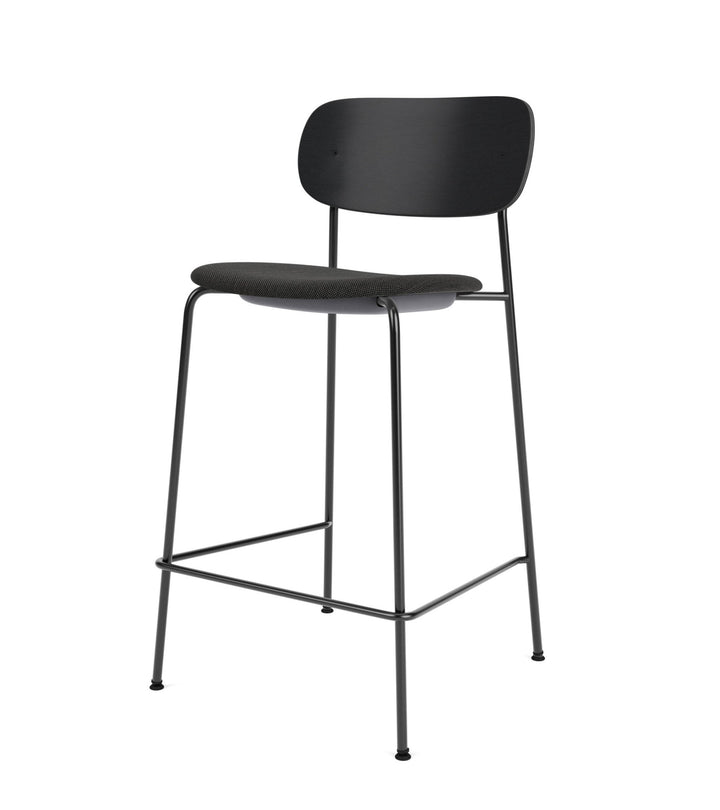 Co Counter Chair - Upholstered Seat - Audo Copenhagen - Chairs - Black Oak/ Re - wool 0198 (Black) - HORNE