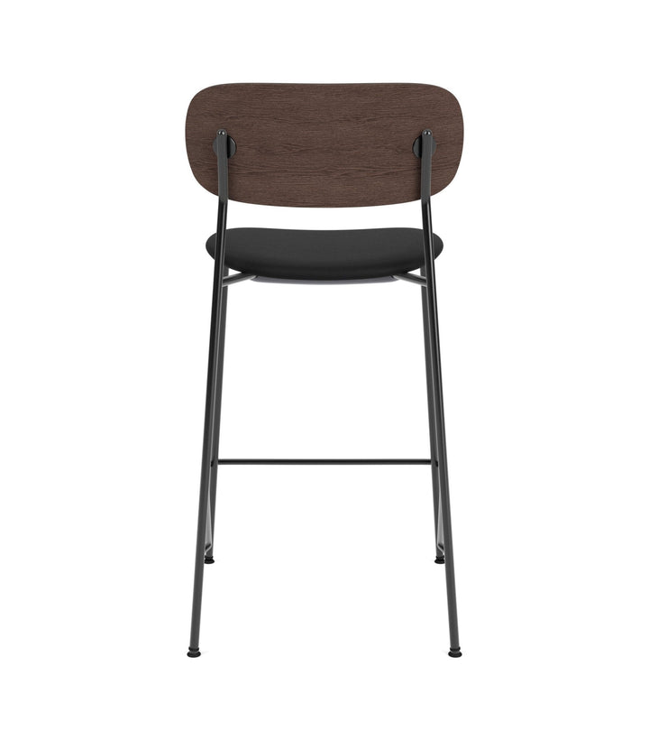 Co Counter Chair - Upholstered Seat - Audo Copenhagen - Chairs - Dark Stained Oak/ Sierra Leather 1001 (Black) - HORNE