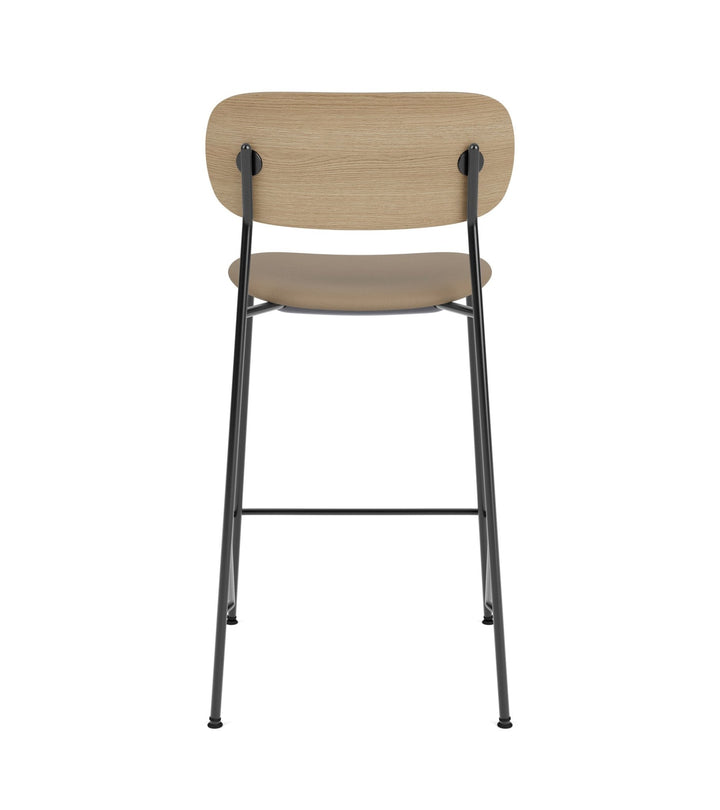 Co Counter Chair - Upholstered Seat - Audo Copenhagen - Chairs - Natural Oak/ Sierra Leather 1611 (Stone) - HORNE