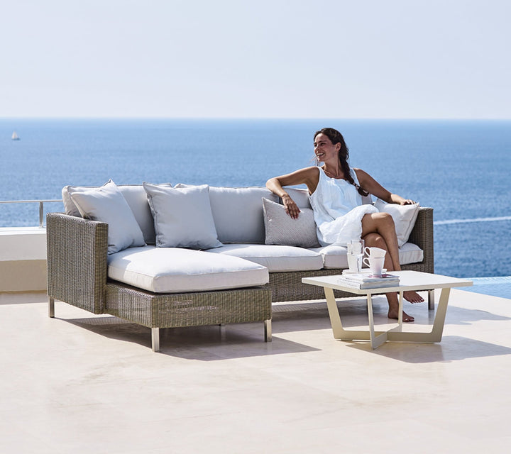 Connect Sofa Chaise Lounge Module - Cane Line - Outdoor Furniture - Left Module - Add White Cushion Set - HORNE