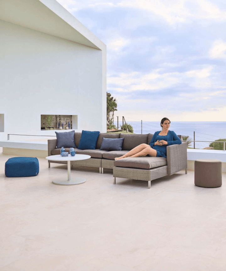 Connect Sofa Chaise Lounge Module - Cane Line - Outdoor Furniture - Left Module - Add White Cushion Set - HORNE