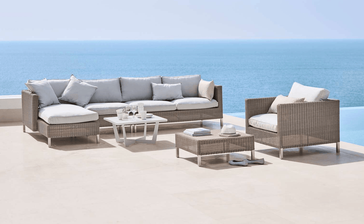 Connect Sofa Chaise Lounge Module - Cane Line - Outdoor Furniture - Left Module - Add White Cushion Set - HORNE