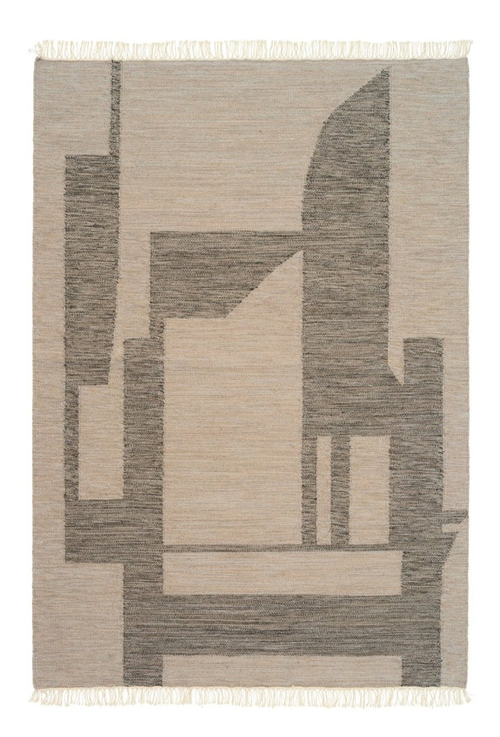 Contemporary Kelim Rug - Kristina Dam - Rugs - Small - Grey - HORNE