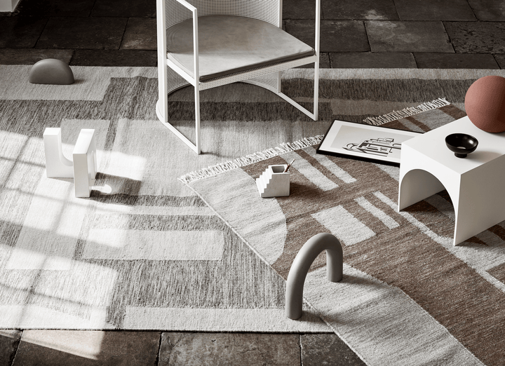 Contemporary Kelim Rug - Kristina Dam - Rugs - Large - Grey - HORNE