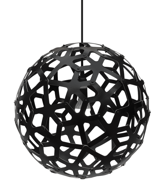 Coral Pendant - 2 Sided Black - David Trubridge - Pendants - Size 400: 15.5" Diameter - Flat Packed (Assembly Required) - HORNE