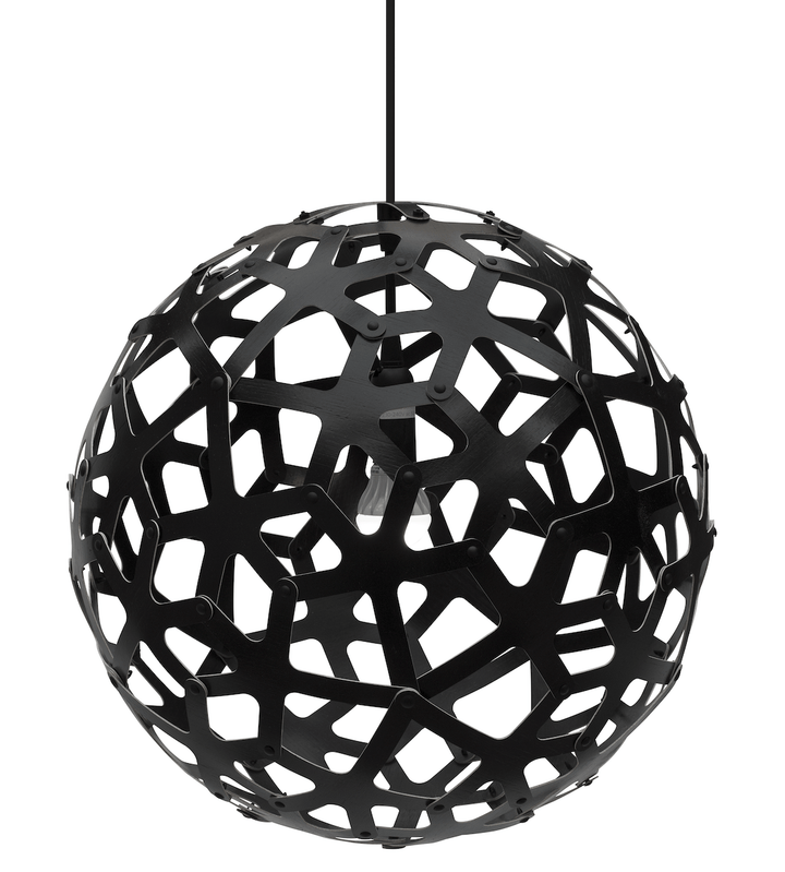 Coral Pendant - 2 Sided Black - David Trubridge - Pendants - Size 400: 15.5" Diameter - Flat Packed (Assembly Required) - HORNE