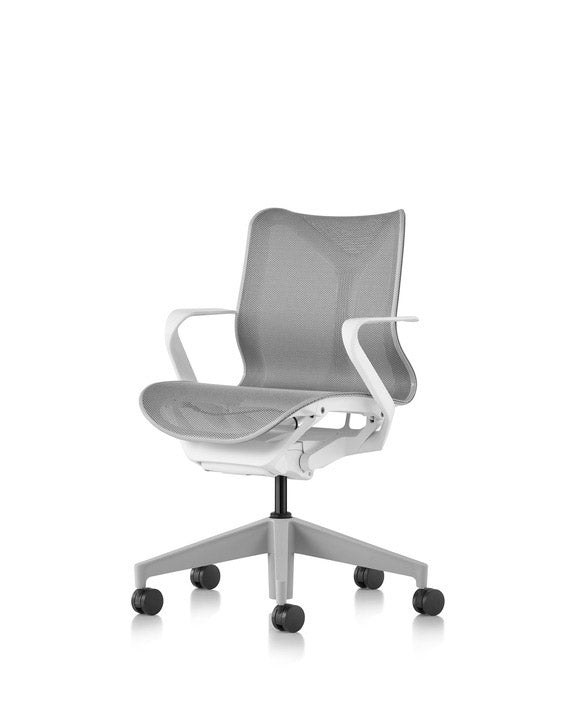 Cosm™ Chair - Low Back - Herman Miller® - Chairs - Fixed Arms - White Frame/Chassis with Mineral Base - HORNE