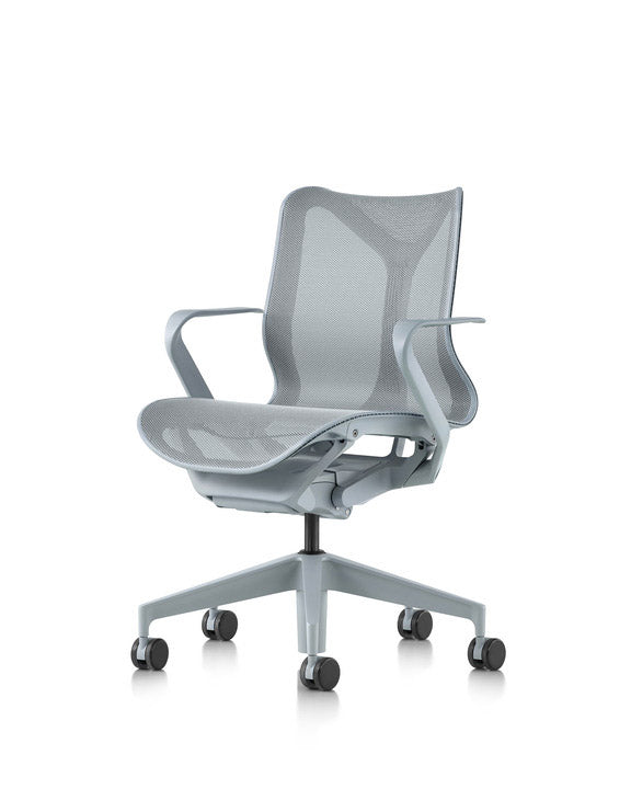 Cosm™ Chair - Low Back - Herman Miller® - Chairs - Fixed Arms - White Frame/Chassis with Mineral Base - HORNE