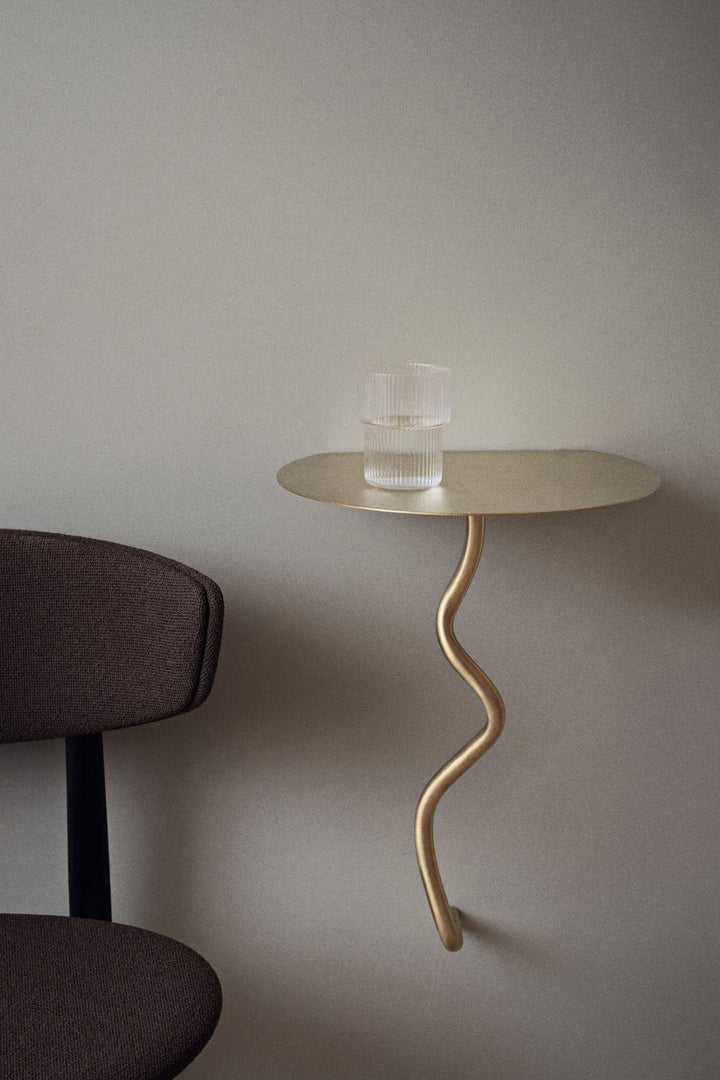 Curvature Wall Table - Ferm Living - Accent Tables - Black Brass - HORNE