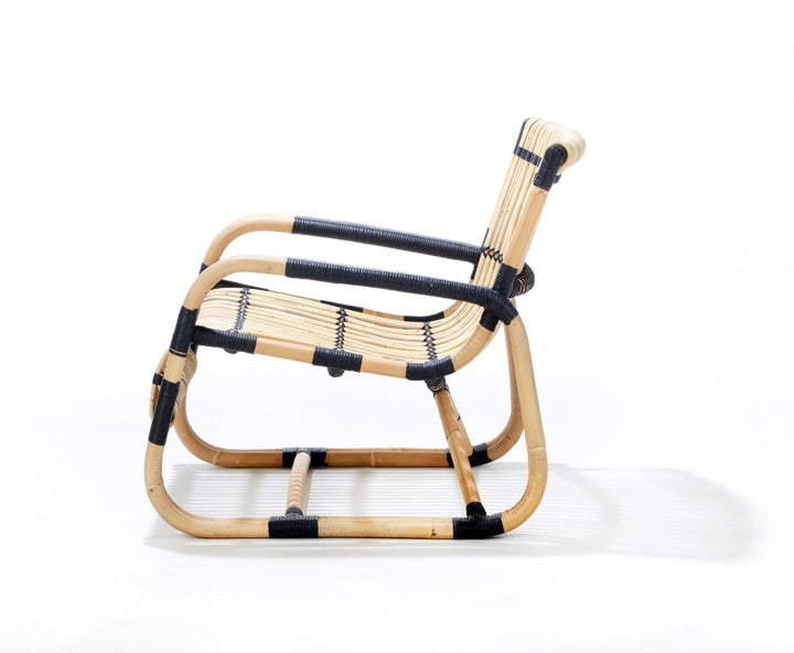 Curve Indoor Lounge Chair - Cane Line - Chairs - Natural w/ Black Bindings - HORNE
