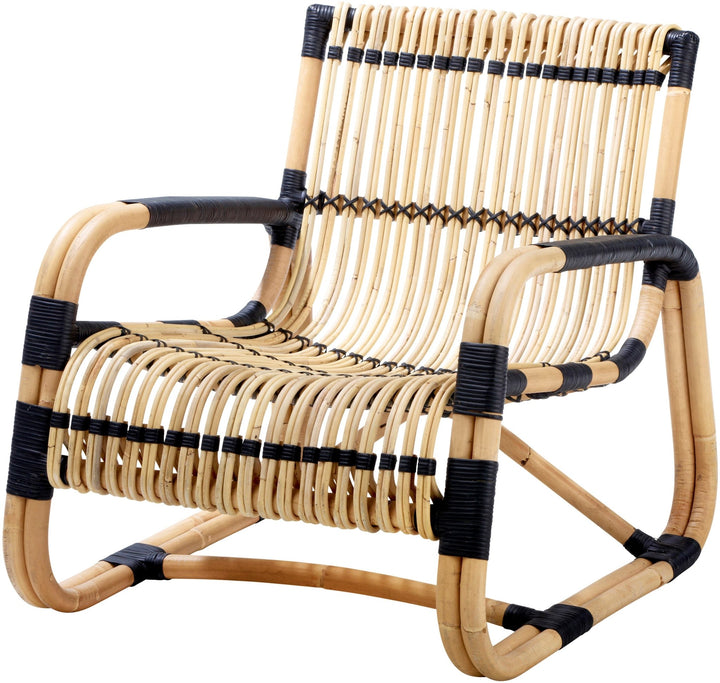 Curve Indoor Lounge Chair - Cane Line - Chairs - Natural w/ Black Bindings - HORNE