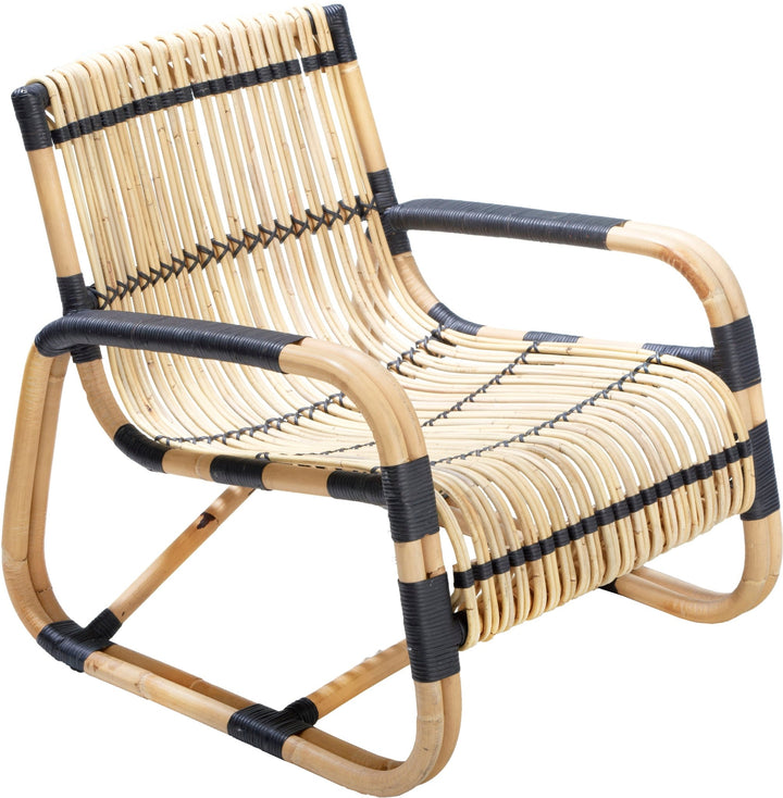 Curve Indoor Lounge Chair - Cane Line - Chairs - Natural w/ Black Bindings - HORNE
