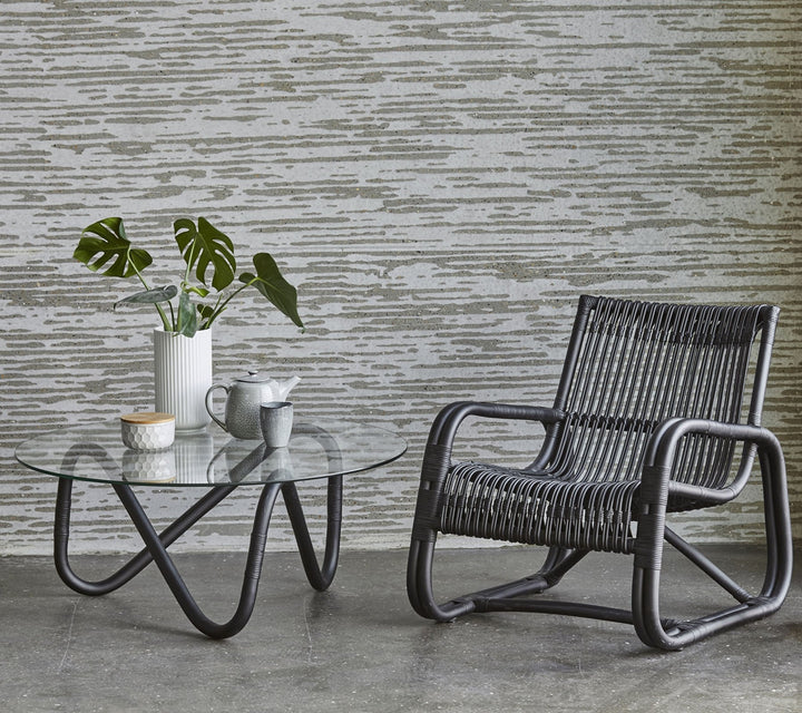 Curve Indoor Lounge Chair - Cane Line - Chairs - Natural w/ Black Bindings - HORNE