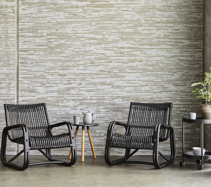 Curve Indoor Lounge Chair - Cane Line - Chairs - Natural w/ Black Bindings - HORNE