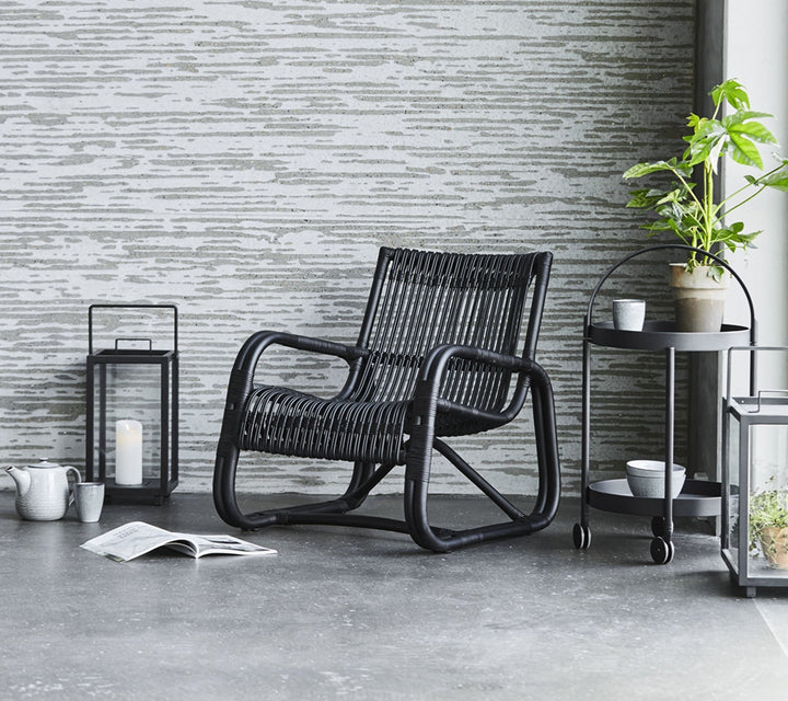 Curve Indoor Lounge Chair - Cane Line - Chairs - Natural w/ Black Bindings - HORNE
