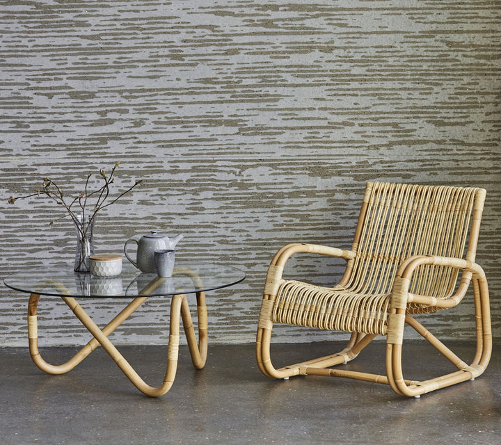 Curve Indoor Lounge Chair - Cane Line - Chairs - Natural w/ Black Bindings - HORNE