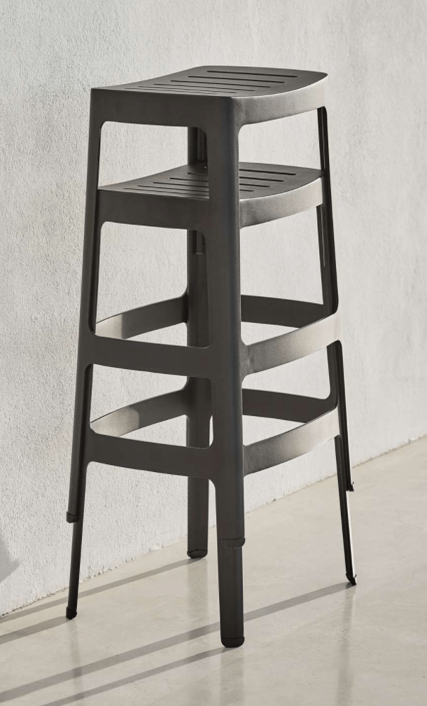 Cut Bar Stool High - Cane Line - Outdoor Furniture - White - HORNE