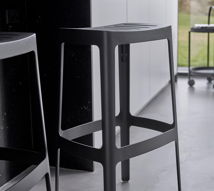 Cut Bar Stool High - Cane Line - Outdoor Furniture - White - HORNE
