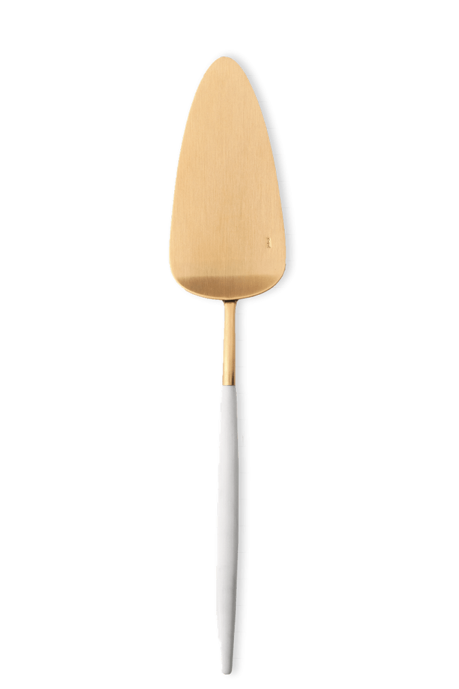 cutipol Goa Cutlery - Brushed Gold and White Modern Silverware