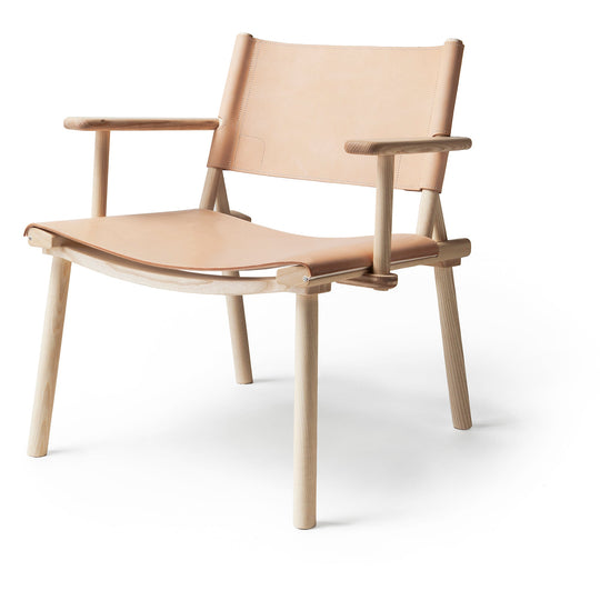 Horne December Wood And Leather Scandinavian Lounge Chair