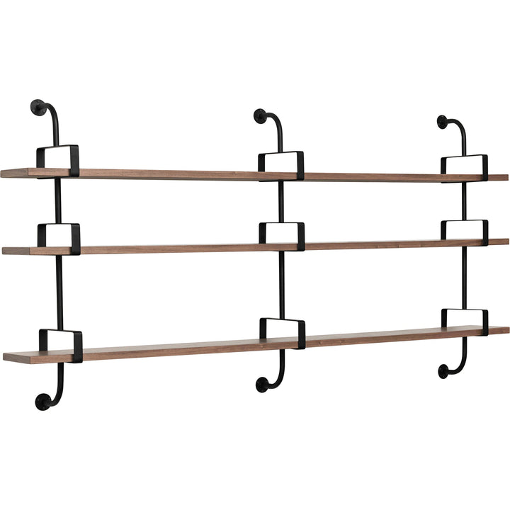 Démon Shelf System - 84.7" - Gubi - Shelving - 1 Shelf/ 84.6" Long (3 stringers) - Black Stained Ash - HORNE